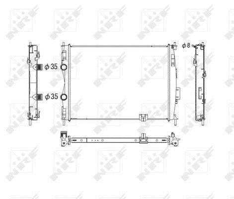 Radiador, refrigeración del motor NRF B.V. ref. 53755