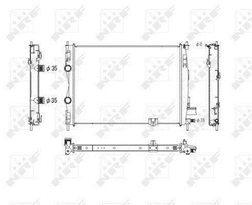 Radiateur moteur (Radiateur de refroidissement) NRF B.V. 53756