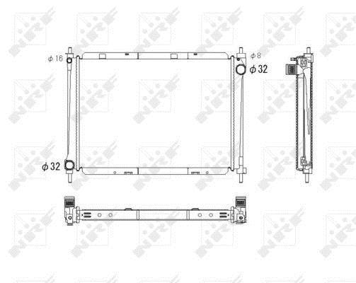 Radiador, refrigeración del motor NRF B.V. ref. 53759