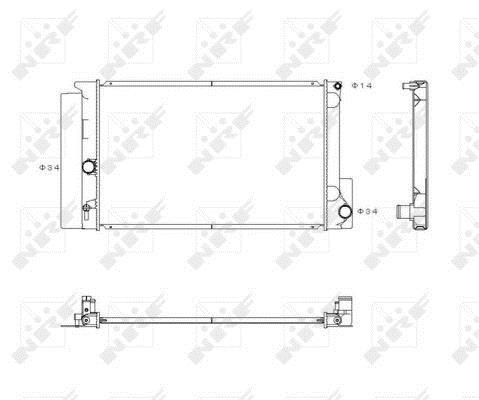 Radiador, refrigeración del motor NRF B.V. ref. 53763