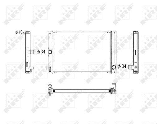 Radiador, refrigeración del motor NRF B.V. ref. 53764
