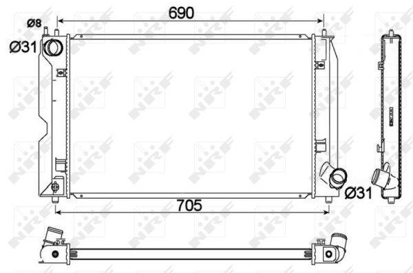 Radiador, refrigeración del motor NRF B.V. ref. 53765