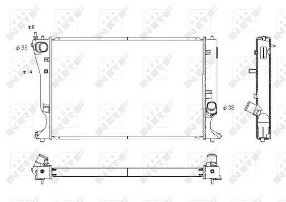 Radiador, refrigeración del motor NRF B.V. ref. 53767