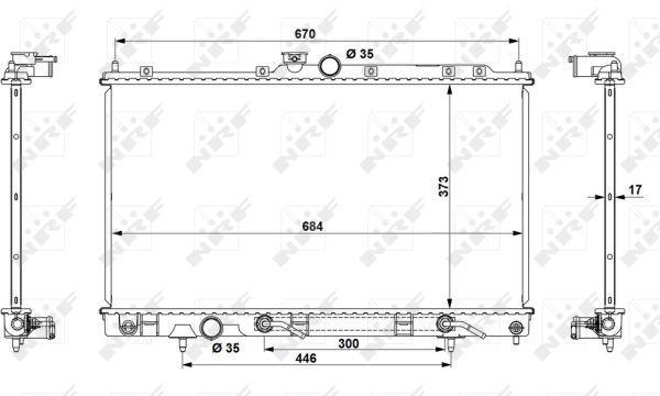 Radiador, refrigeración del motor NRF B.V. ref. 53778