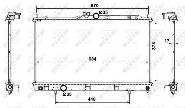 Radiador, refrigeración del motor NRF B.V. ref. 53779