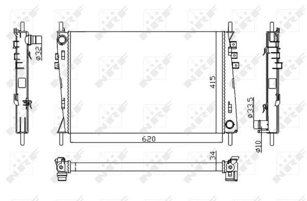 Radiador, refrigeración del motor NRF B.V. ref. 53782