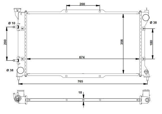 Radiador, refrigeración del motor NRF B.V. ref. 53783