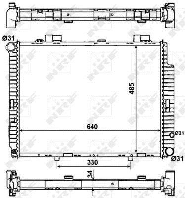 Radiador, refrigeración del motor NRF B.V. ref. 53784