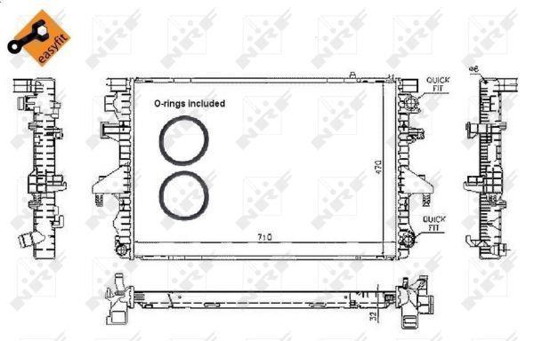 Radiador, refrigeración del motor NRF B.V. ref. 53795