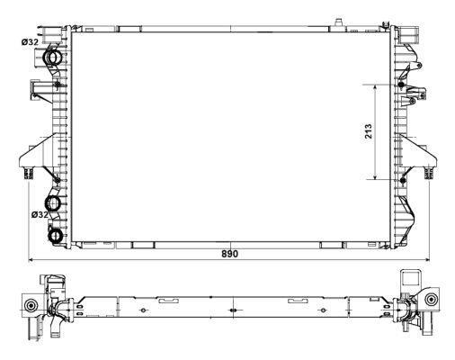 Radiador, refrigeración del motor NRF B.V. ref. 53796