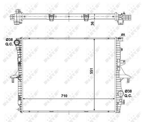 Radiador, refrigeración del motor NRF B.V. ref. 53798