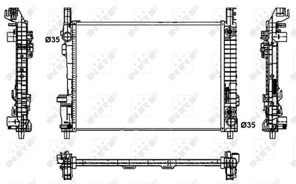 Radiador, refrigeración del motor NRF B.V. ref. 53800