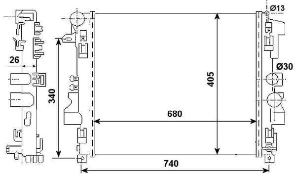 Radiador, refrigeración del motor NRF B.V. ref. 53801