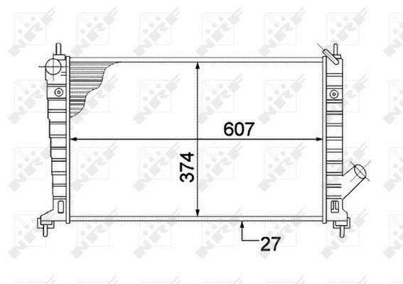 Radiador, refrigeración del motor NRF B.V. ref. 53804
