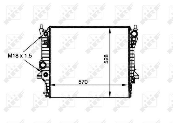 Radiador, refrigeración del motor NRF B.V. ref. 53805