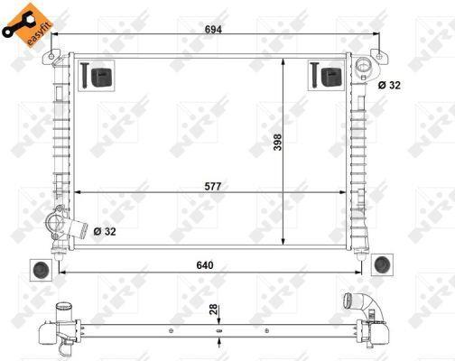 Radiador, refrigeración del motor NRF B.V. ref. 53807