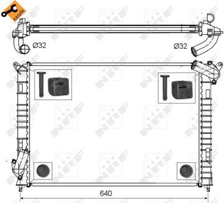 Radiador, refrigeración del motor NRF B.V. ref. 53808