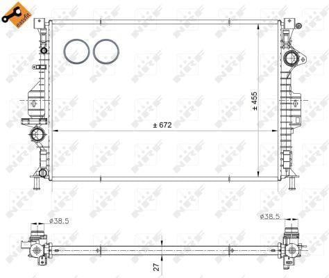 Radiador, refrigeración del motor NRF B.V. ref. 53811