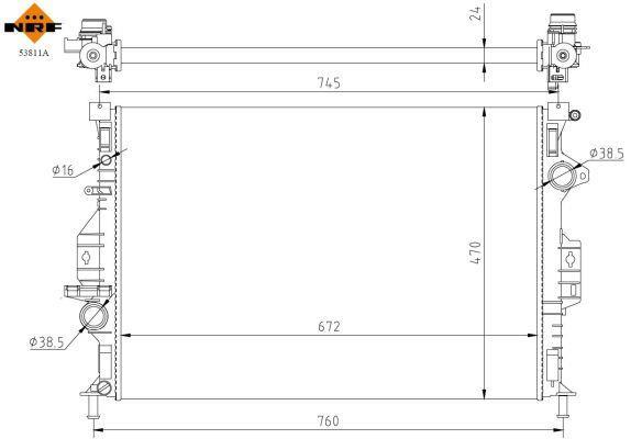 Radiador motor NRF B.V. ref. 53811A
