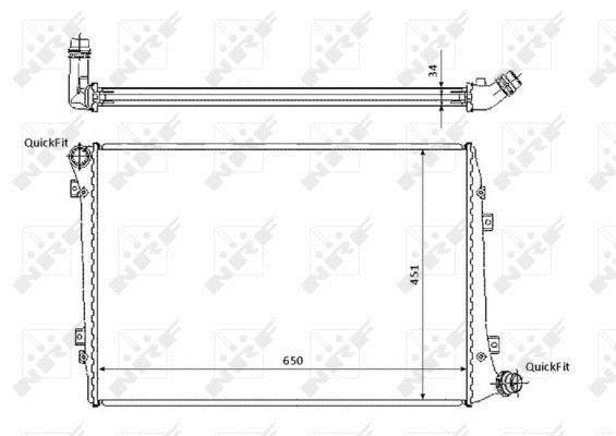 Radiador, refrigeración del motor NRF B.V. ref. 53814