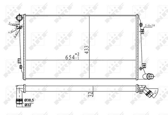 Radiador, refrigeración del motor NRF B.V. ref. 53814A