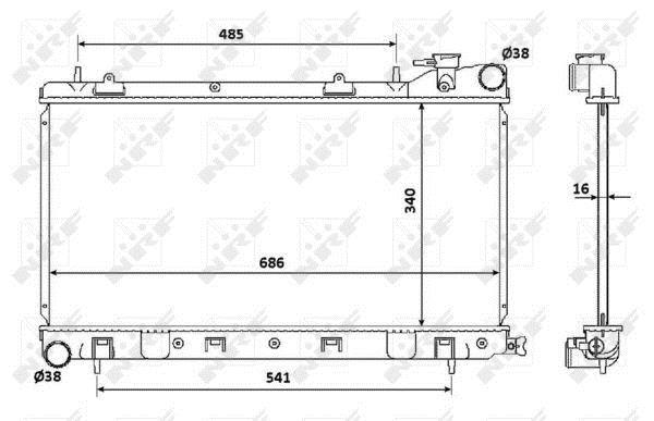 Radiador, refrigeración del motor NRF B.V. ref. 53815