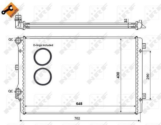 Radiador, refrigeración del motor NRF B.V. ref. 53816