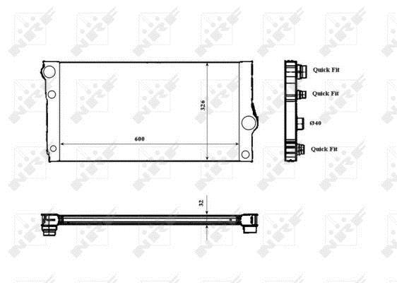 Radiador, refrigeración del motor NRF B.V. ref. 53817