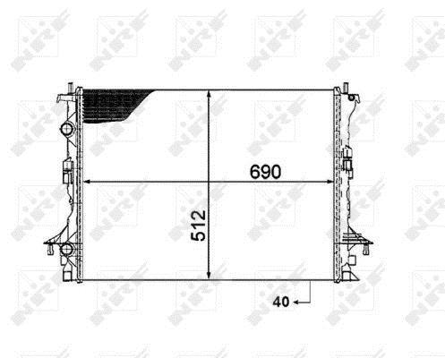 Radiador, refrigeración del motor NRF B.V. ref. 53820