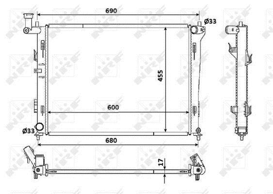 Radiador, refrigeración del motor NRF B.V. ref. 53821
