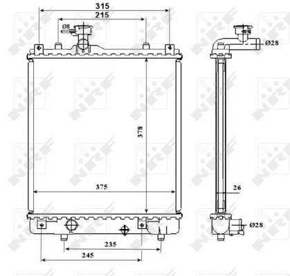 Radiador, refrigeración del motor NRF B.V. ref. 53824