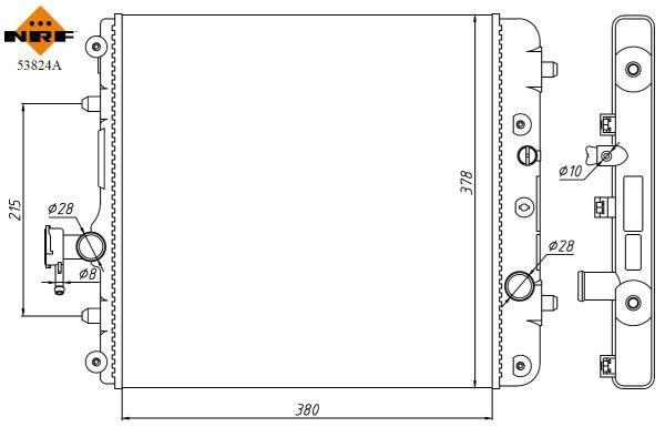 Radiateur moteur (Radiateur de refroidissement) NRF B.V. ref. 53824A