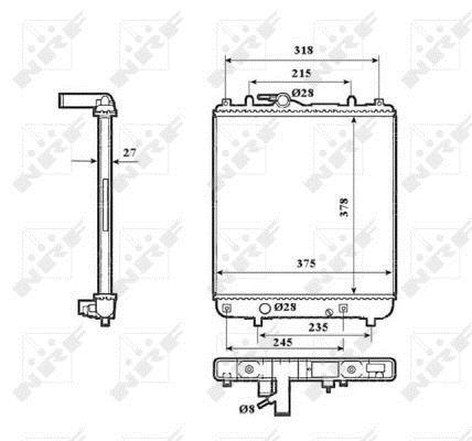 Radiador, refrigeración del motor NRF B.V. ref. 53825