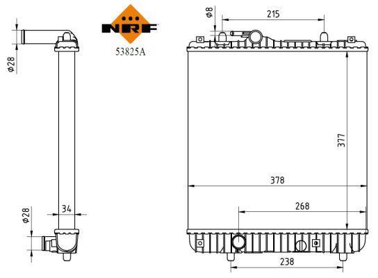 Radiador, refrigeración del motor NRF B.V. ref. 53825A