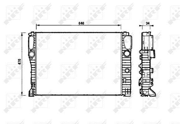 Radiador, refrigeración del motor NRF B.V. ref. 53829