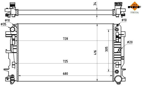 Radiador, refrigeración del motor NRF B.V. ref. 53833A