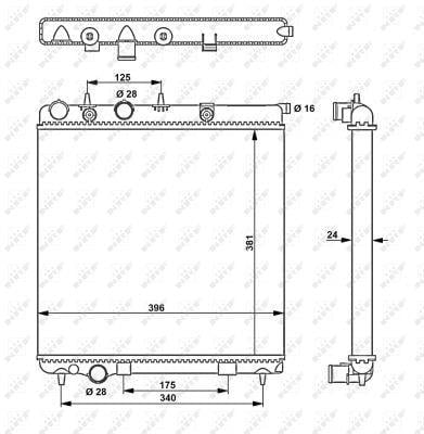 Radiador, refrigeración del motor NRF B.V. ref. 53837