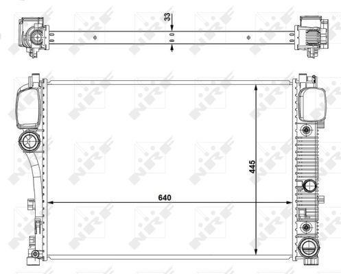 Radiador, refrigeración del motor NRF B.V. ref. 53839