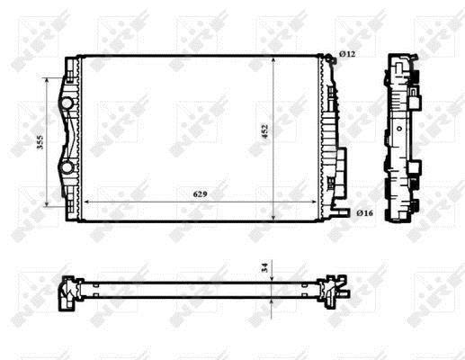 Radiador, refrigeración del motor NRF B.V. ref. 53843