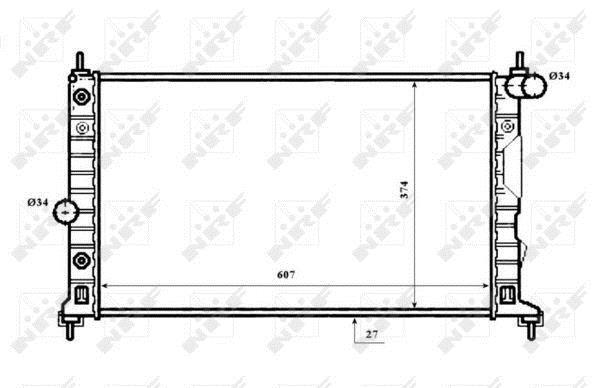 Radiador, refrigeración del motor NRF B.V. ref. 53844