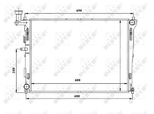 Radiador, refrigeración del motor NRF B.V. ref. 53845