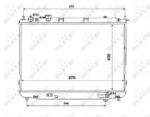 Radiateur moteur (Radiateur de refroidissement) NRF B.V. ref. 53847
