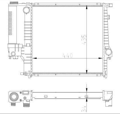 Radiateur moteur (Radiateur de refroidissement) NRF B.V. 53849A