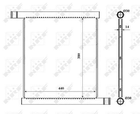 Radiador, refrigeración del motor NRF B.V. ref. 53857
