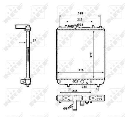 Radiador, refrigeración del motor NRF B.V. ref. 53862
