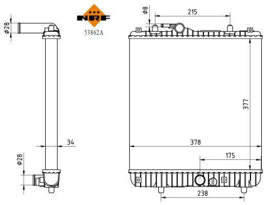 Radiateur moteur (Radiateur de refroidissement) NRF B.V. 53862A