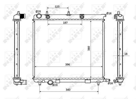 Radiador, refrigeración del motor NRF B.V. ref. 53863