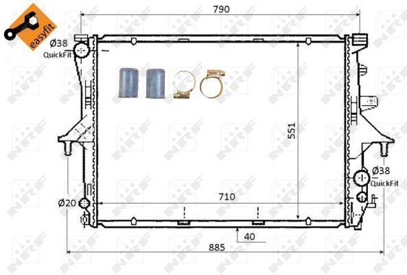 Radiador, refrigeración del motor NRF B.V. ref. 53864