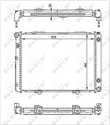 Radiador, refrigeración del motor NRF B.V. ref. 53866