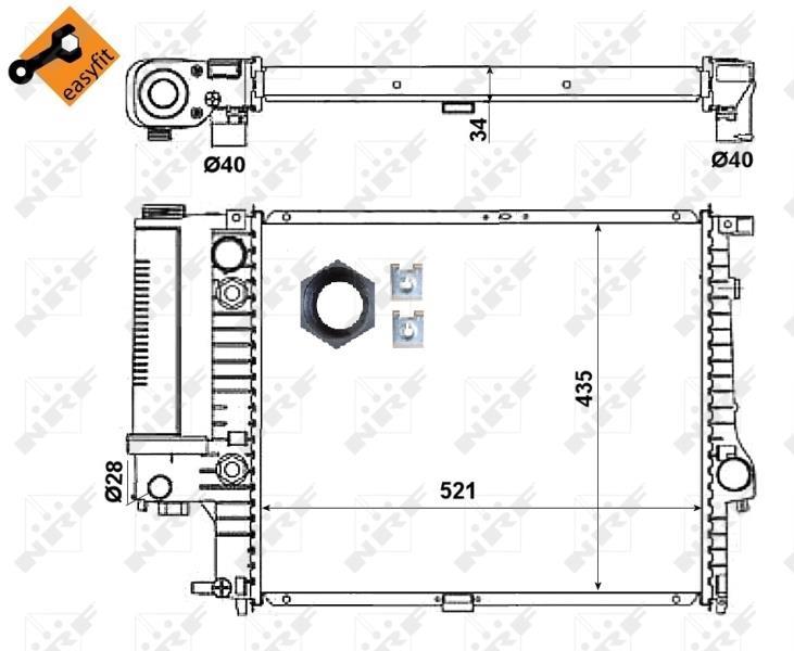 Radiador, refrigeración del motor NRF B.V. ref. 53869